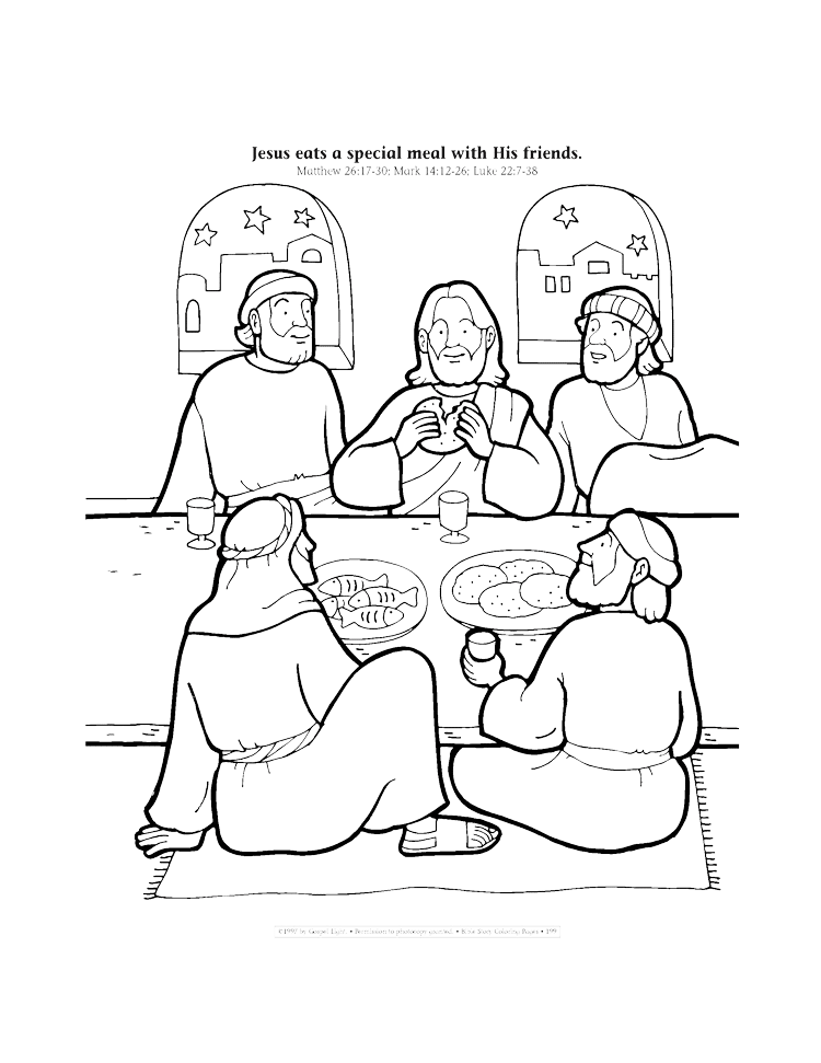 last supper coloring page printable