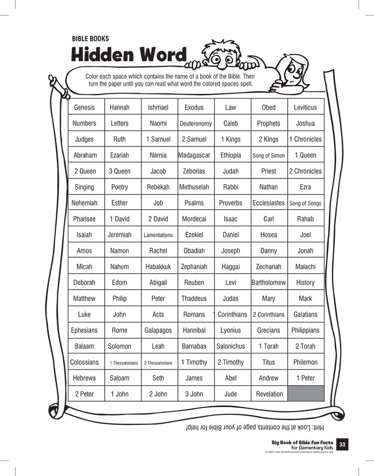 worksheet bible books