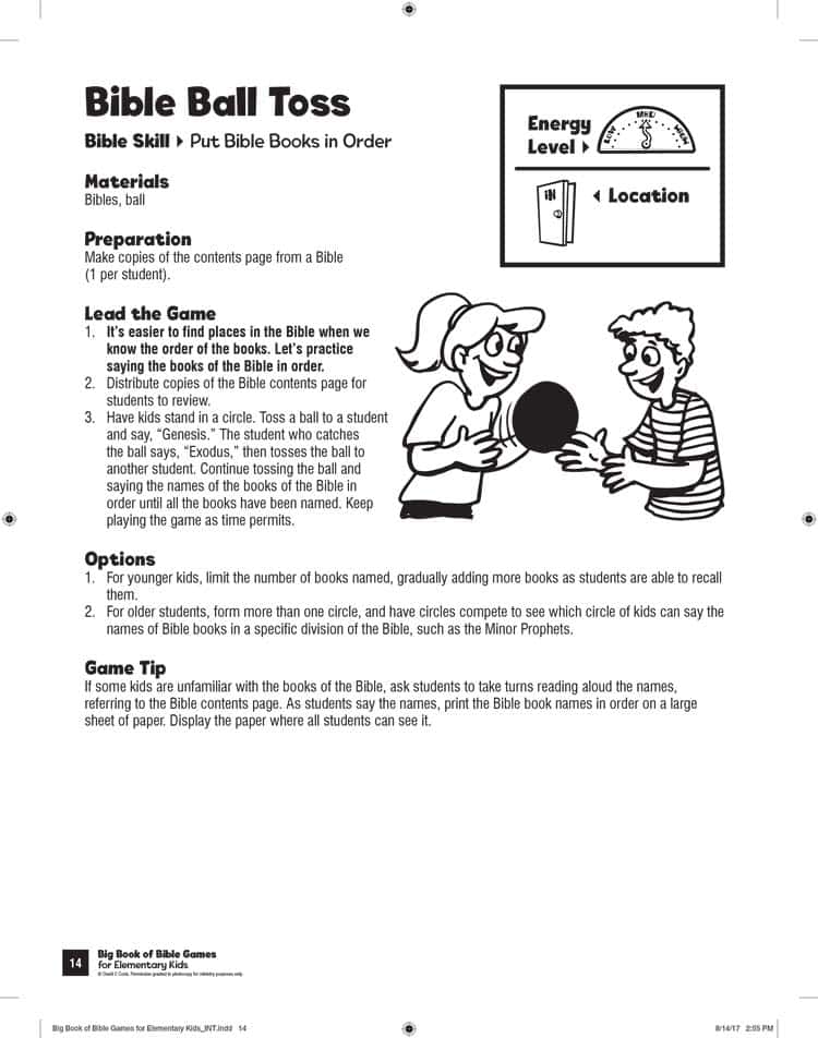 image of Bible Ball toss page