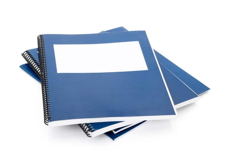 Blue school textbook