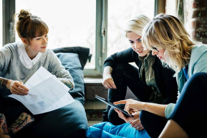 Businesswomen talking during an informal meeting