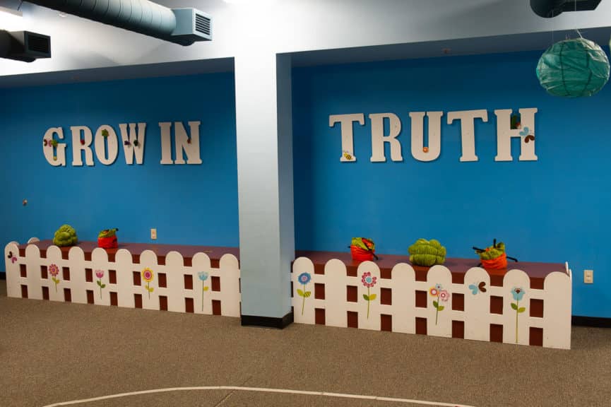 children's ministry room designs grow in truth wall