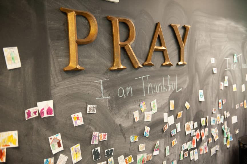 children's ministry room designs PRAY chalkboard