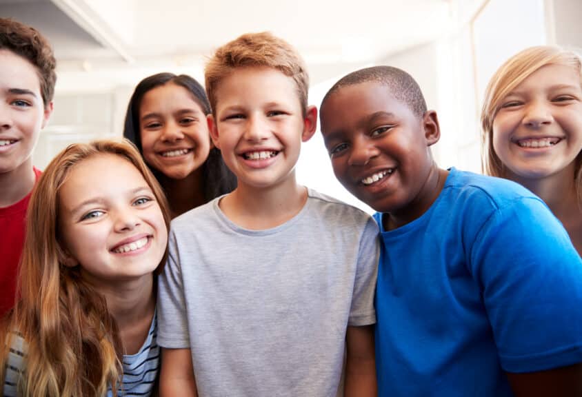 adolescent kids smiling