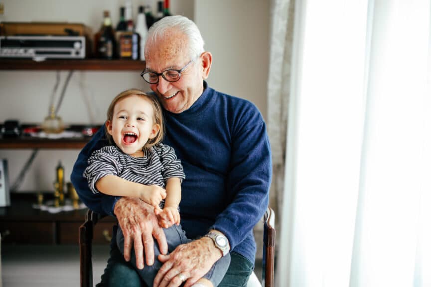 grandpa and toddler