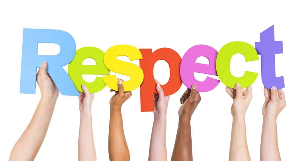 Group of Diverse People's Hands Holding Word Respect