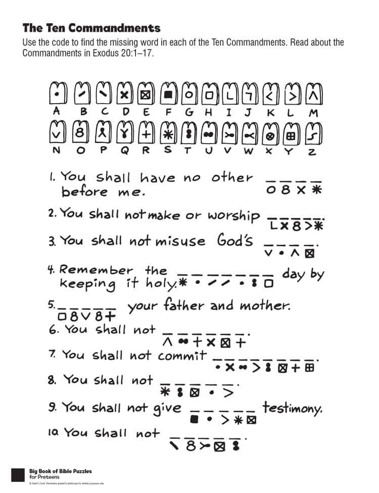 10 Commandments Activities Free To Download