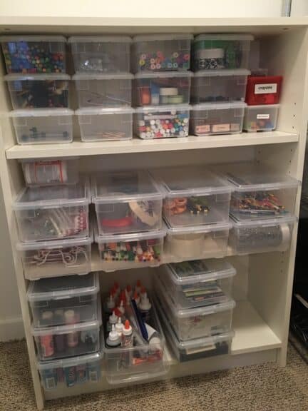 craft bins organized