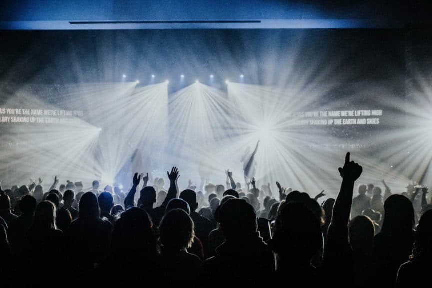 crowd view from christian concert