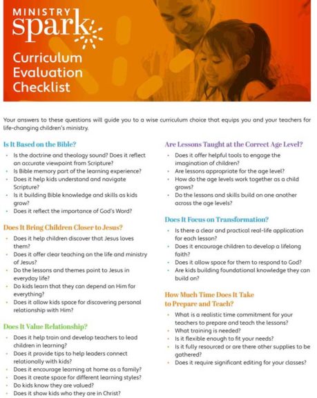 Curriculum Evaluation Checklist for Your Kids Ministry