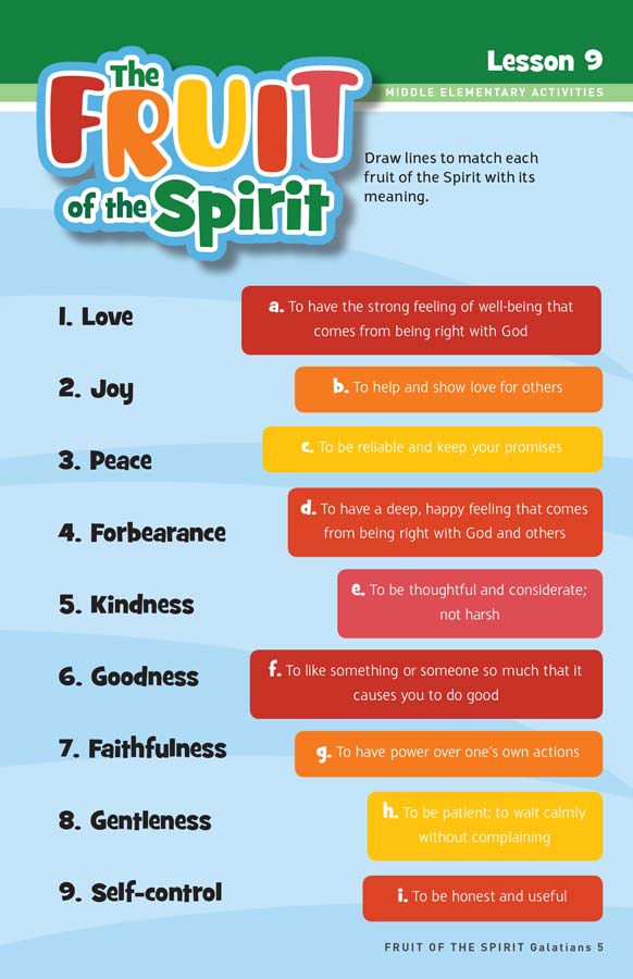 Fruit of the Spirit activity cover