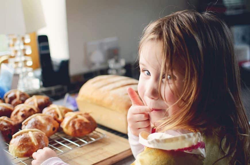 girl baking easter crafts