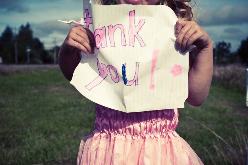 girl thank you sign church volunteer appreciation