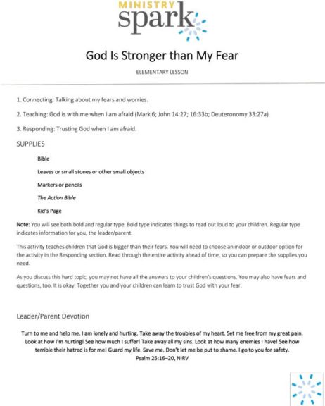 God Is Stronger Than My Fear COVID-19 Lesson and Resources for Kids
