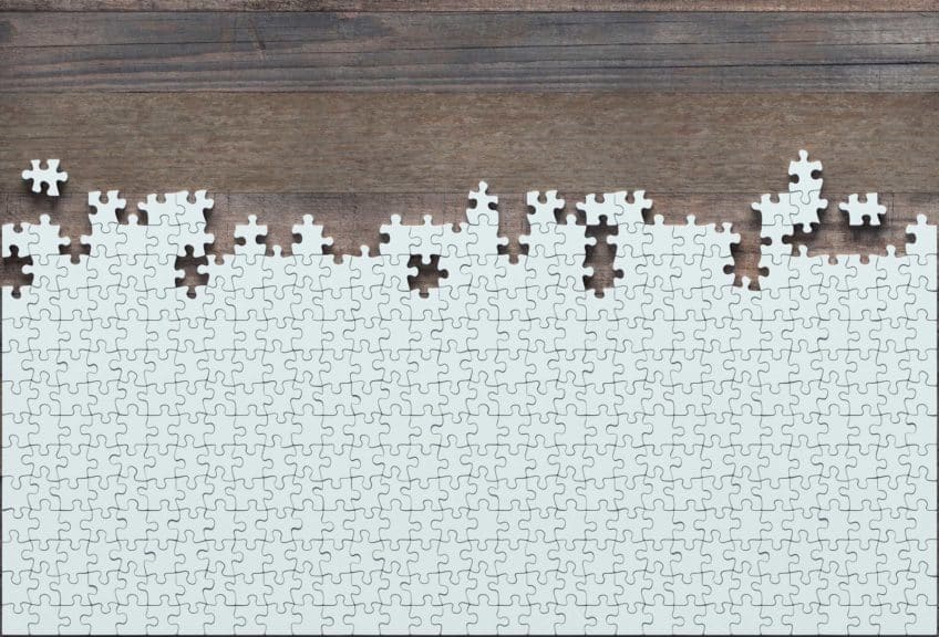 Incomplete jigsaw puzzle, illustration