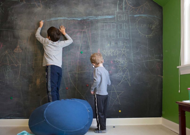 kids chalk wall