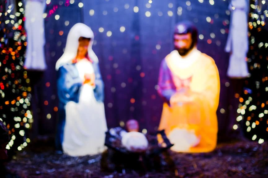 Nativity joseph and mary praying