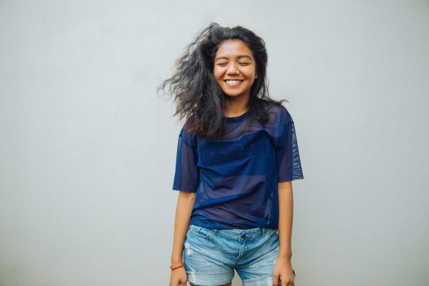 Portrait of a young Indonesian woman smiling